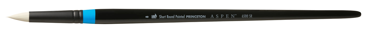 Princeton Aspen Synthetic Long Handle Short Round Pointed Size 8