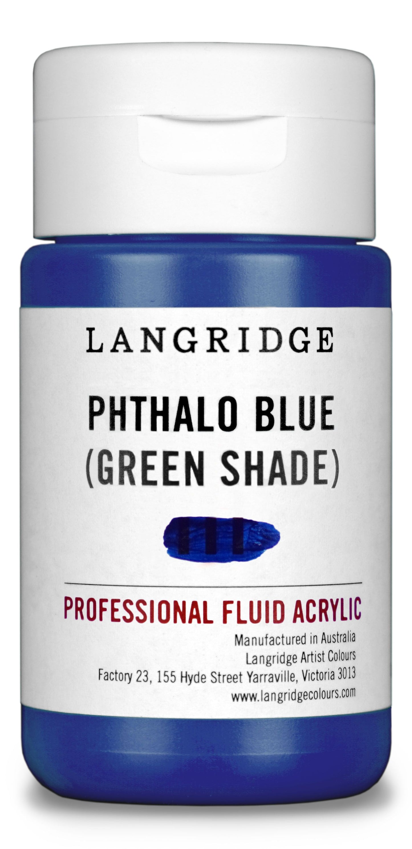Langridge Fluid Acrylic 125ml Series 3 Phthalo Blue (Green Shade)