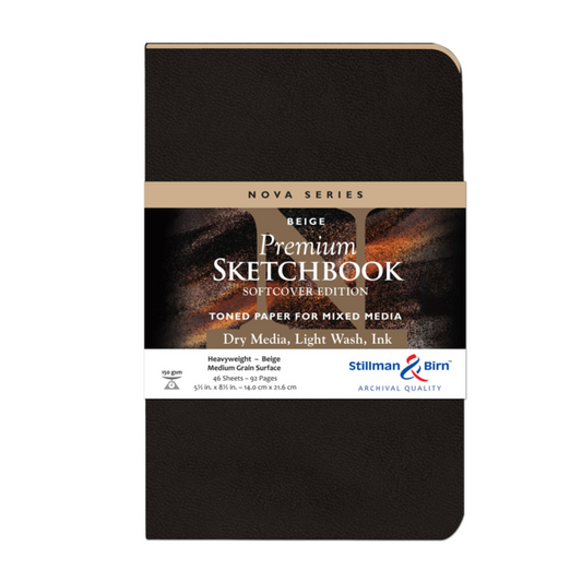 STILLMAN & BIRN NOVA SERIES SOFTCOVER SKETCHBOOK 150gsm 5.5x8.5 Inch PORTRAIT 46 sheets.