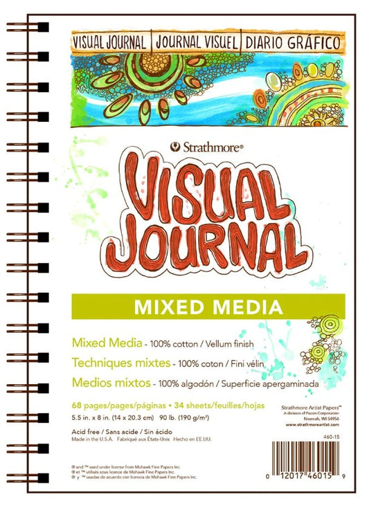 Strathmore Visual Journal Mixed Media 190gsm 68 Pages 5.5 x 8"