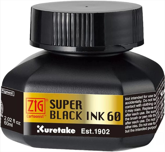 Zig Pigmented Super Black Ink 60ml