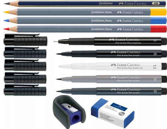 Faber Pitt Artist Brush Pen Comic Assorted 11 Pack