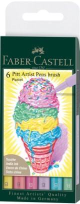 Faber Pitt Artist Pen Set 6 Pastel Tones