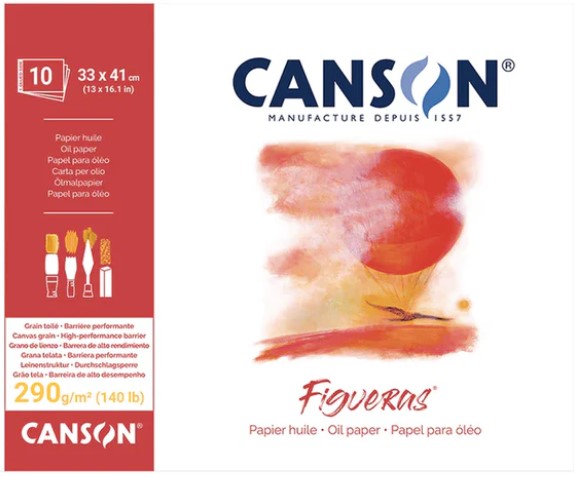 Canson Figueras 290 Canvas Oil Paper Pad 38 x 46cm