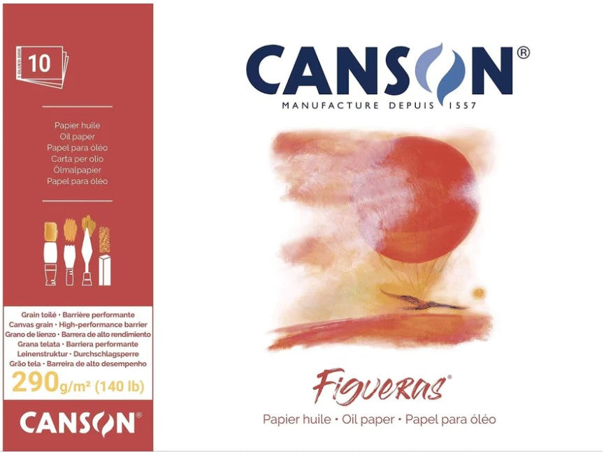 Canson Figueras 290 Canvas Oil Paper Pad A3 29.7 x 42cm