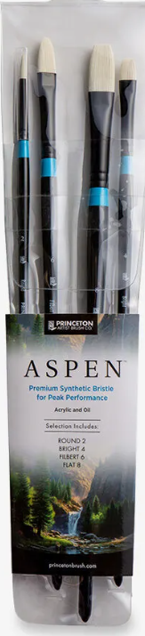 Princeton Aspen Synthetic Hog Hair 4 Brush Set