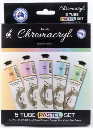 Chromacryl 75ml Tube Set of 5 Pastel Colours