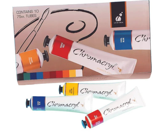 Chromacryl 75ml Tube Set of 10 Colours