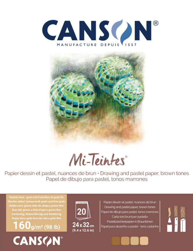 Mi Teintes Pastel Paper 160gsm Pad 20 Sheet Brown Tones 24 x 32cm