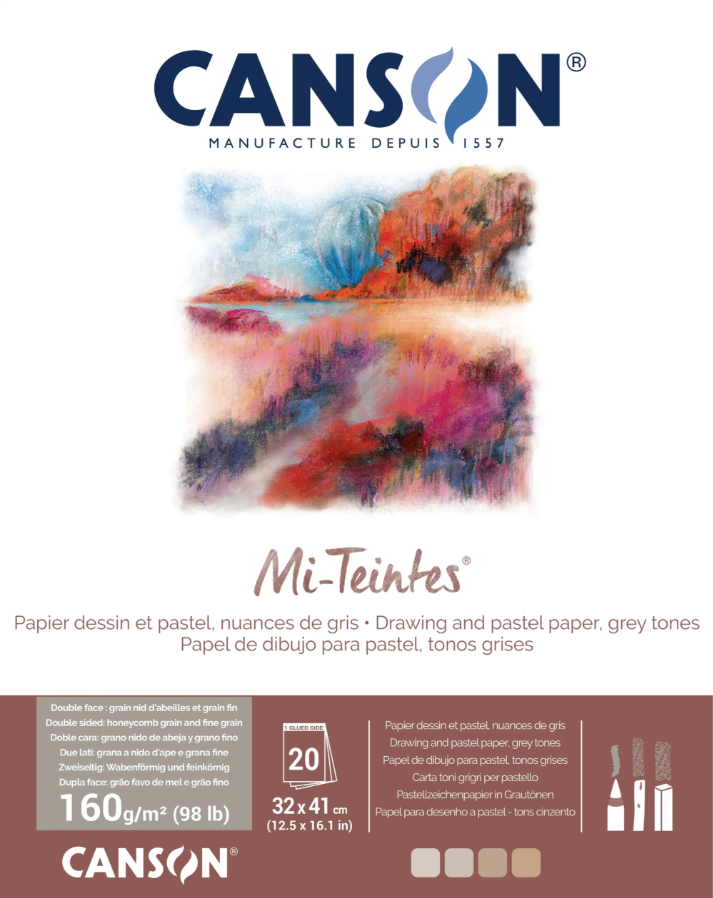 Mi Teintes Pastel Paper 160gsm Pad 20 Sheet Grey Tones 32 x 41cm