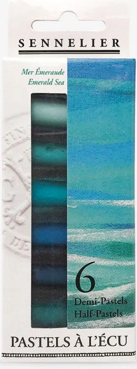 Sennelier 6 Half Soft Pastel Emerald Sea set