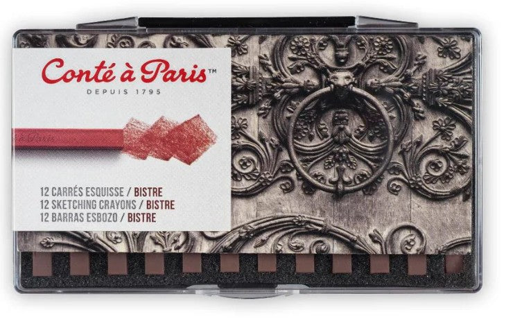 Conte Crayon Bistre Colour - Set 12 (discontinued & online only)