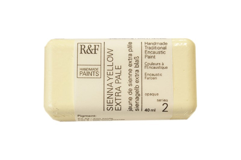 R&F Encaustic Wax Paint 40ml Sienna Yellow Extra Pale