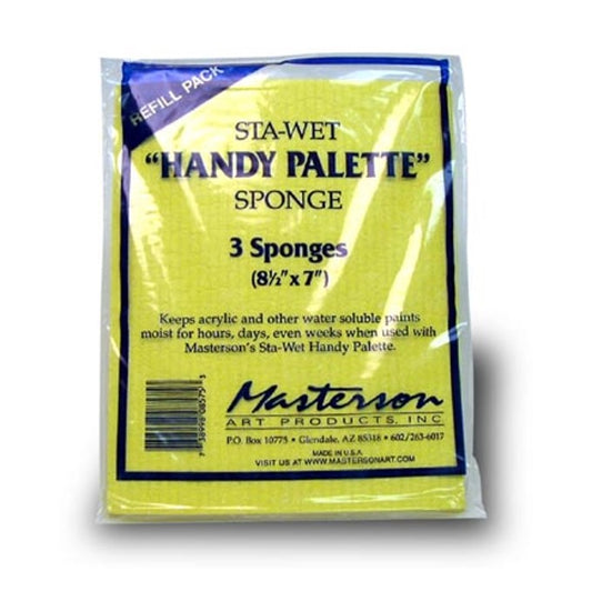 Masterson #857 Sta-Wet Handy Palette 8.5 x 7" Sponge Refill Pkt 3