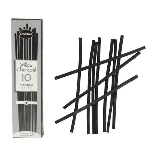 Coates Willow Charcoal Thin Sticks (3-4mm) Box 10