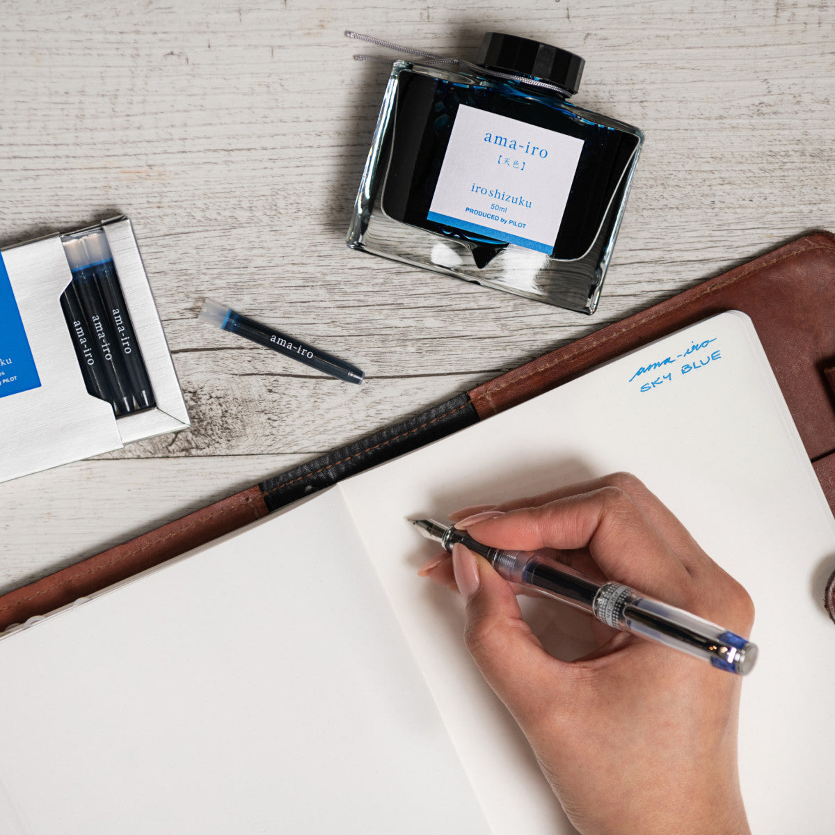 Pilot Iroshizuku Ink Fountain Pen Cartridges Ama-iro / Sky Blue 6 Pack