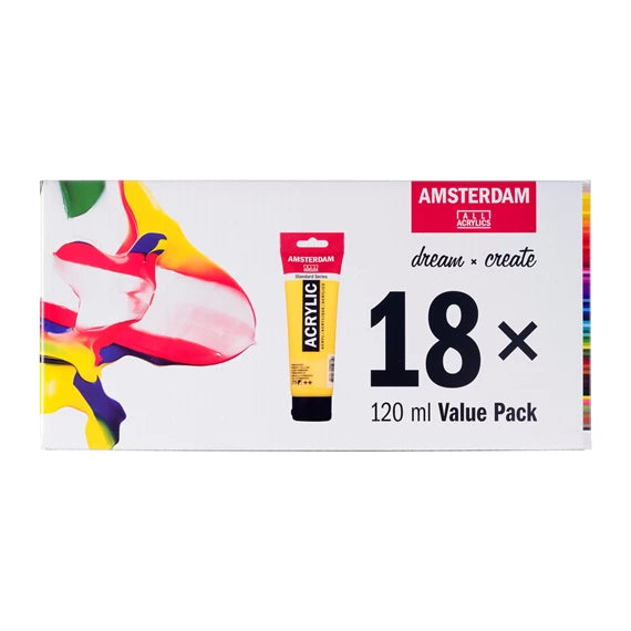 Amsterdam Acrylic Paint Set 18 x 120ml Pack