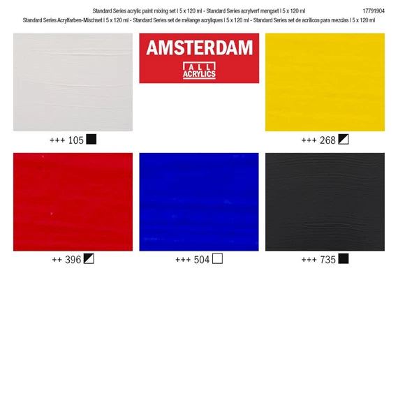 Amsterdam Acrylic Paint Mixing Set 5 x 120ml Pack