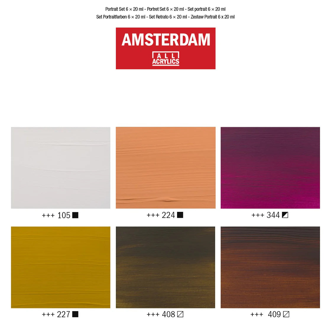 Amsterdam Acrylic Paint Portrait Set 6 x 120ml Pack