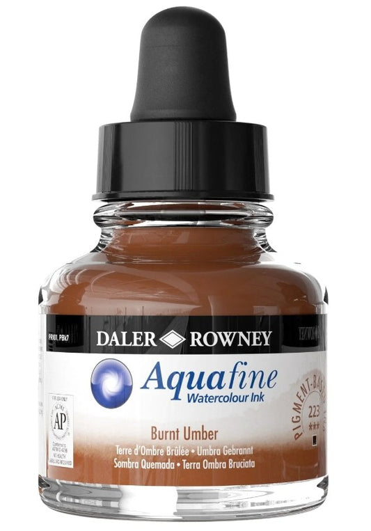 Daler Aquafine Ink 29.5ml 223 Burnt Umber