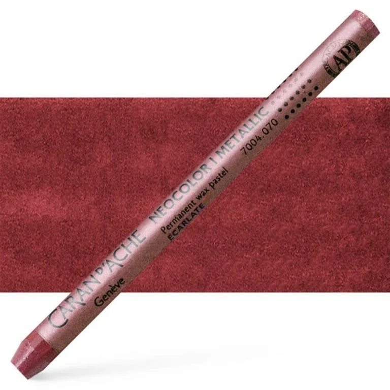 Caran d'Ache Neocolor I Wax Oil Pastel 070 Metallic Scarlet