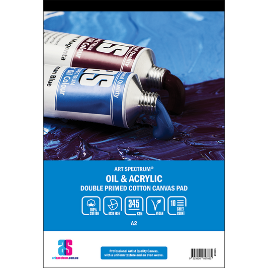 Art Spectrum Double Primed Cotton Canvas Pad 345gsm A2