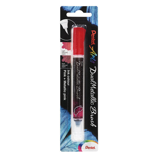 Pentel Dual Metallic Brush Pen Pink & Metallic Pink
