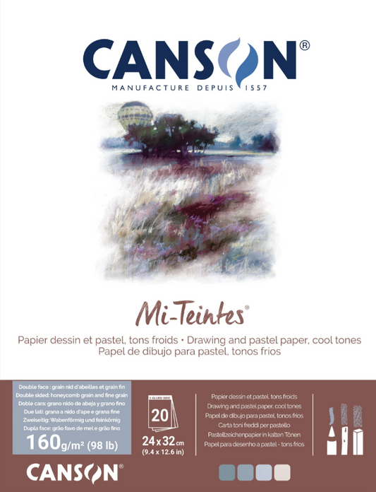 Mi Teintes Pastel Paper 160gsm Pad 20 Sheet Cool Tones 24 x 32cm