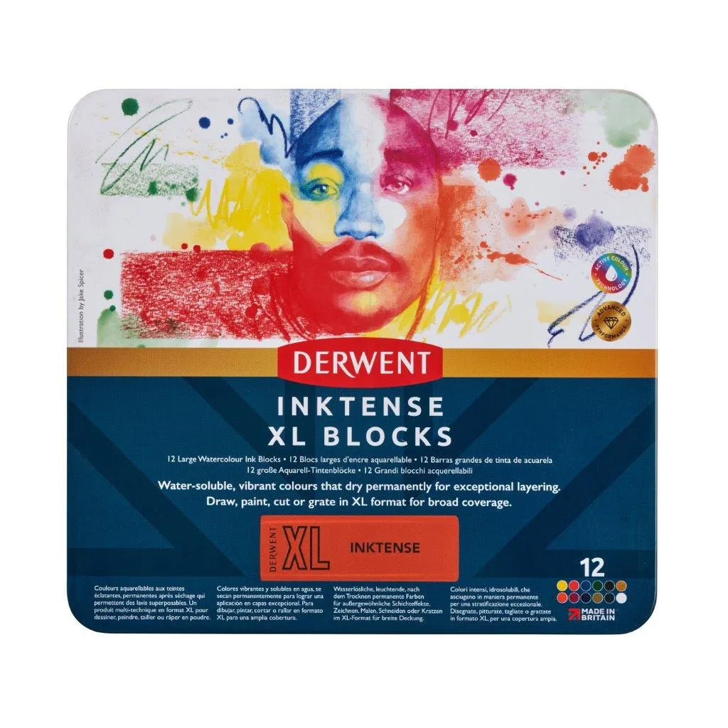 Derwent Inktense XL Blocks Tin 12