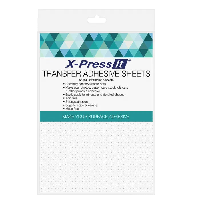 X-Press It Transfer Adhesive Sheets A5 5 Sheets