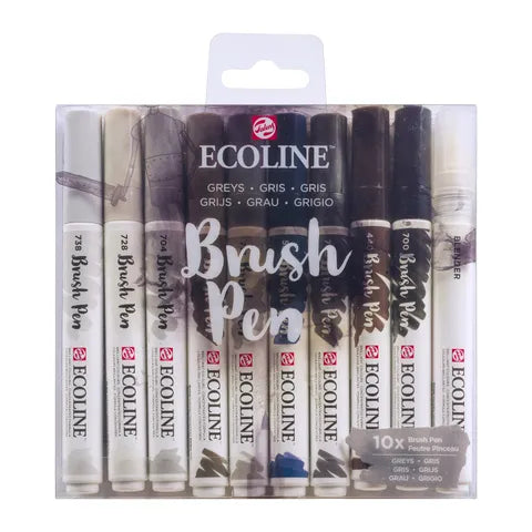 Ecoline Brush Pen Set 10 Greys