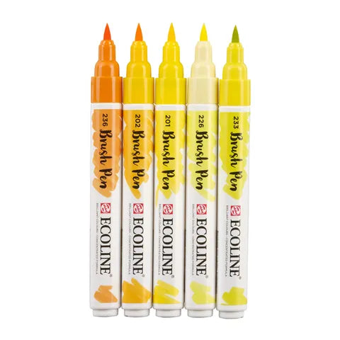Ecoline Brush Pen Set 5 Yellow