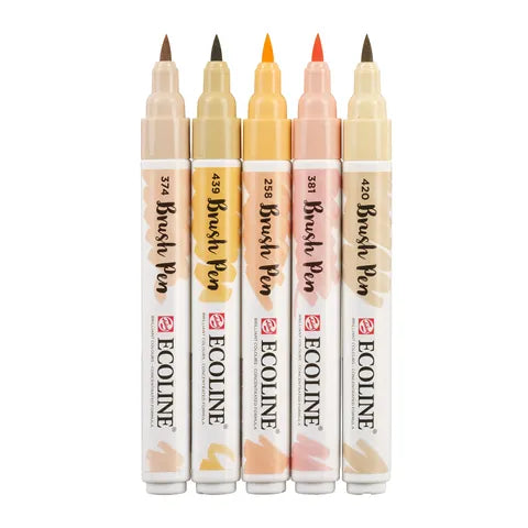 Ecoline Brush Pen Set 5 Beige Pink