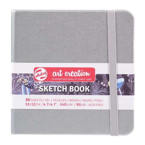 Talens Art Creations Sketchbook 140gsm 12 x 12cm Shiny Silver