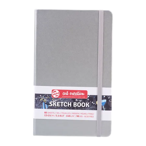Talens Art Creations Sketchbook 140gsm 13 x 21cm Shiny Silver