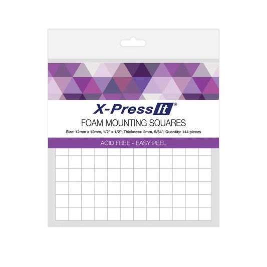 X-Press It Foam Mounting Squares 12 x 12mm 144 Pieces