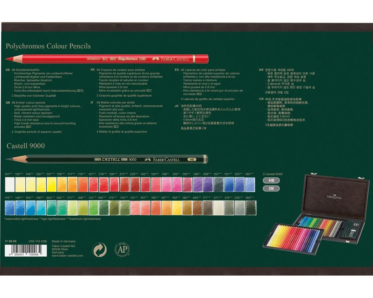 Faber Polychromos Wooden Box 48