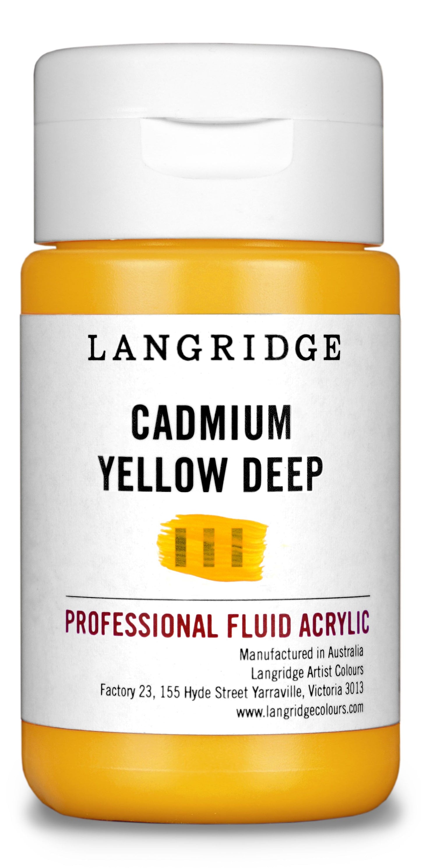Langridge Fluid Acrylic 125ml Series 4 Cadmium Yellow Deep