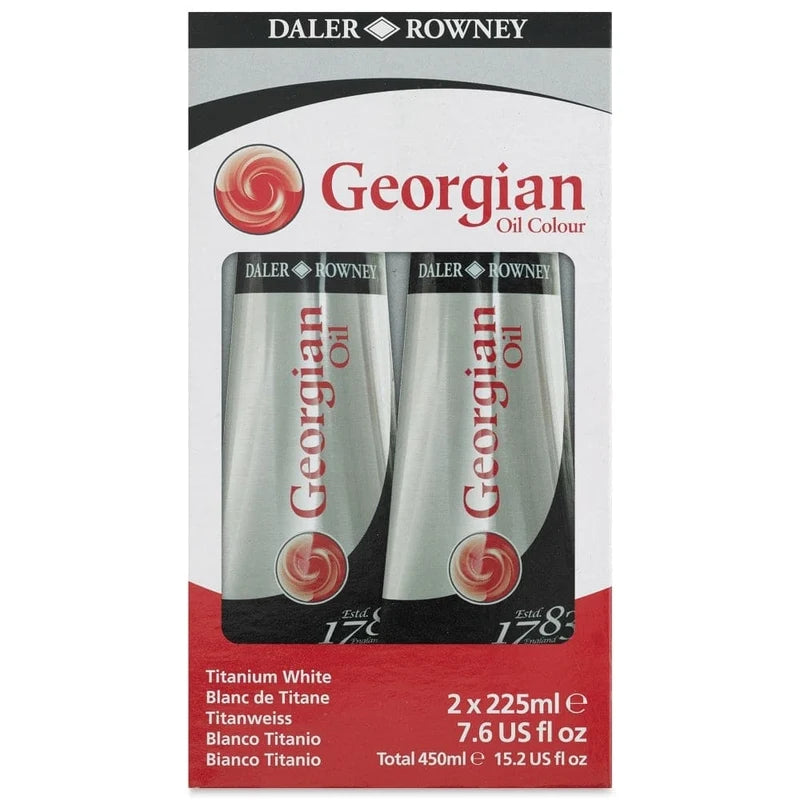 Daler Rowney Georgian Oil 225ml 009 Titanium White Twin Pack