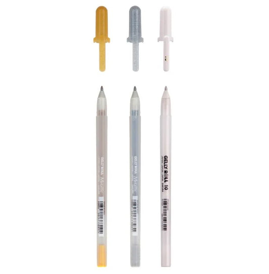 Sakura Gelly Roll 3pc Set Gold, Silver, White