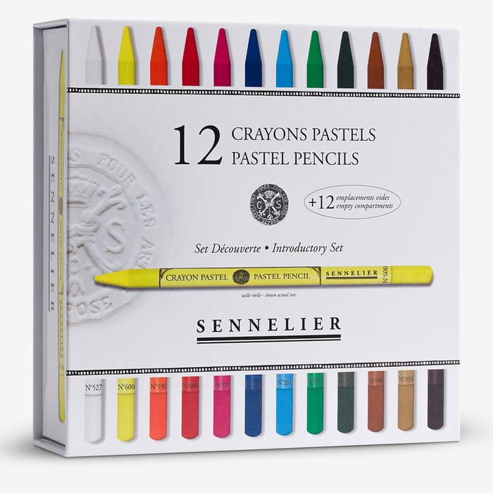 Sennelier Pastel Pencil Set 12 Introductory + 12 Empty Slots