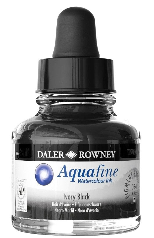 Daler Aquafine Ink 29.5ml 034 Ivory Black