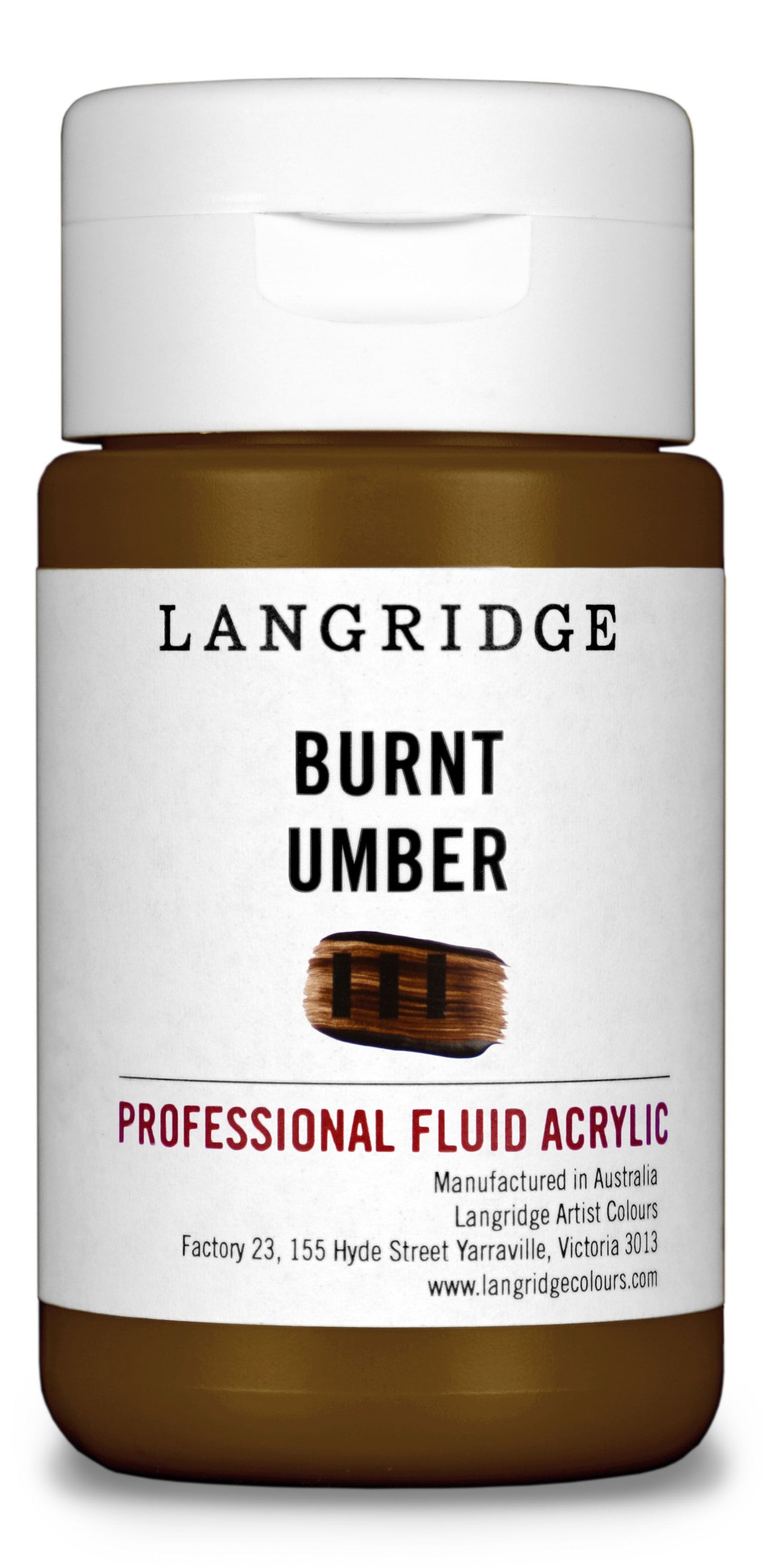Langridge Fluid Acrylic 125ml Series 1 Burnt Umber