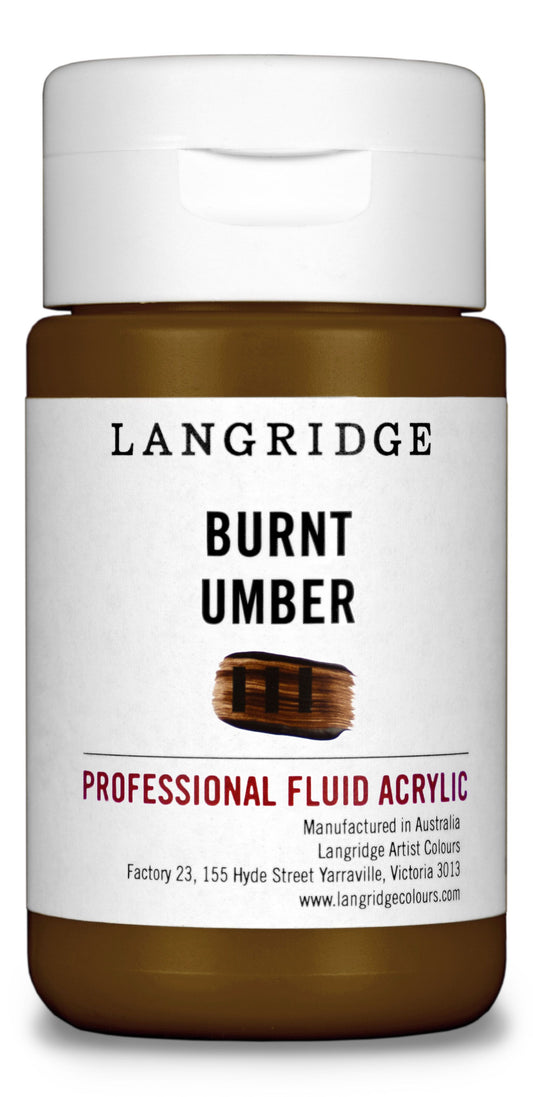 Langridge Fluid Acrylic 125ml Series 1 Burnt Umber
