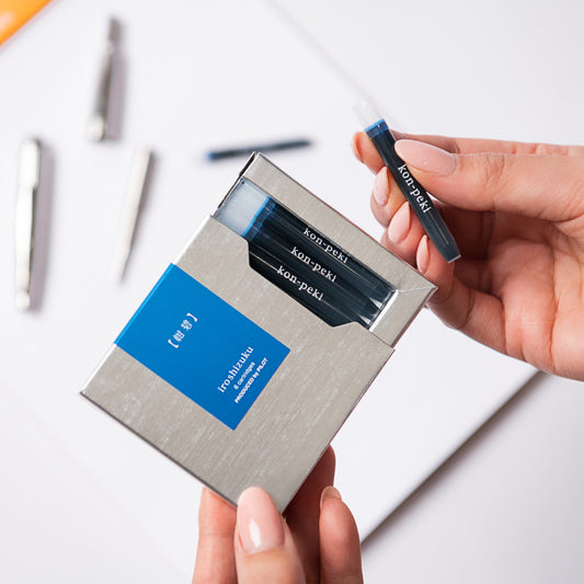 Pilot Iroshizuku Ink Fountain Pen Cartridges Kon-peki / Deep Cerulean Blue 6 Pack