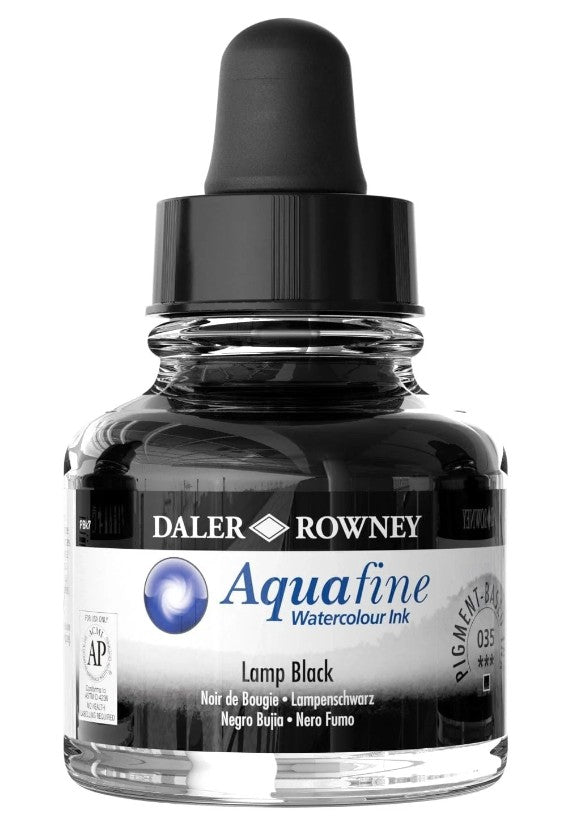 Daler Aquafine Ink 29.5ml 035 Lamp Black