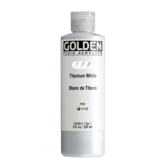 Golden Fluid Acrylic 237ml Titanium White