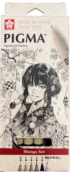 Sakura Pigma Micron Pen Manga 6 Set