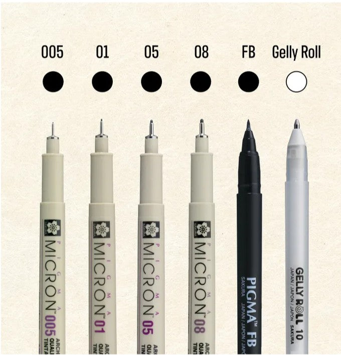 Sakura Pigma Micron Pen Manga 6 Set