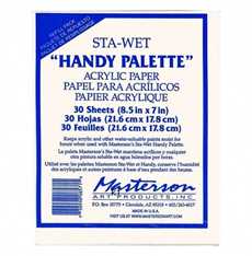 Masterson #857 Sta-Wet Handy Palette 8.5 x 7" Acrylic Paper Refill Pkt 30